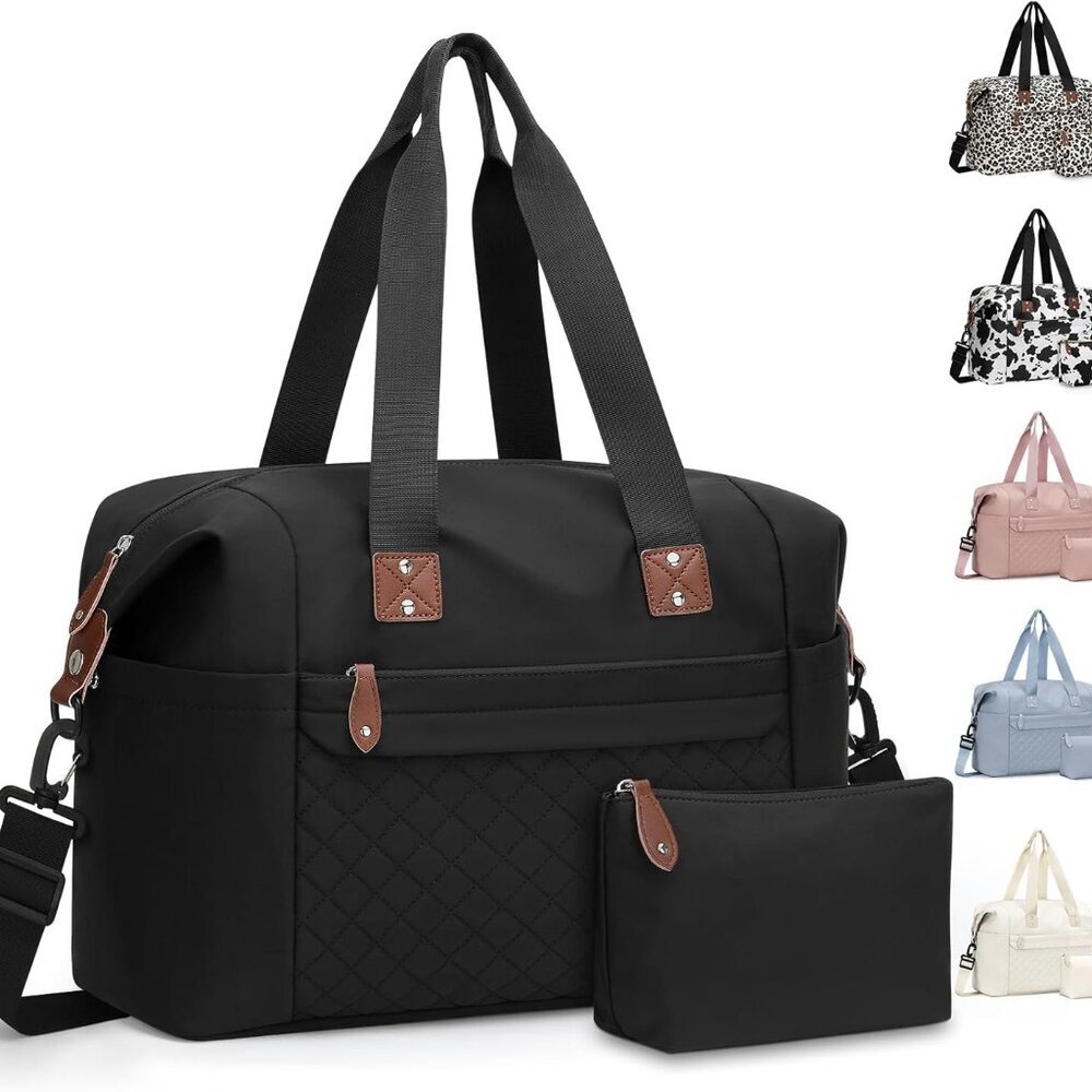 Travel Duffle Bag, Waterproof Weekender Overnight Hospital Bags for Women Men wi
